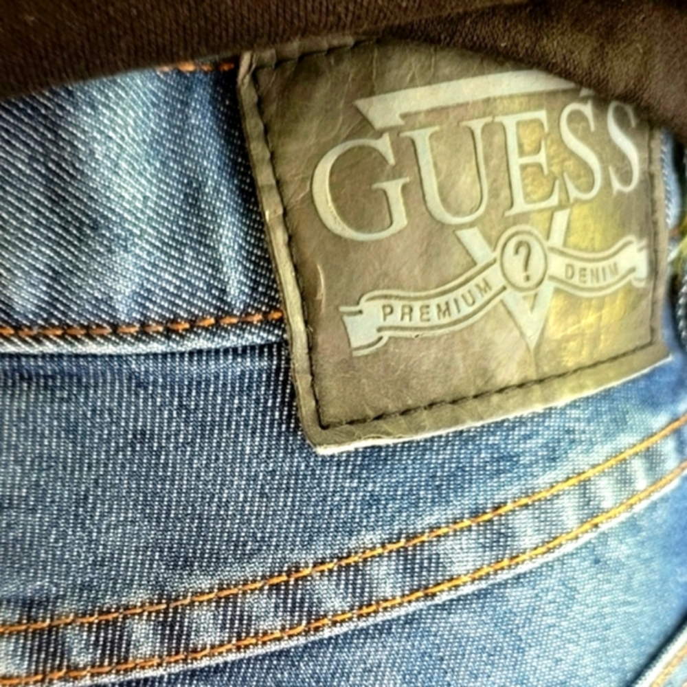 Guess Jeans D46 Low Rider Medium Blue Denim Size 27